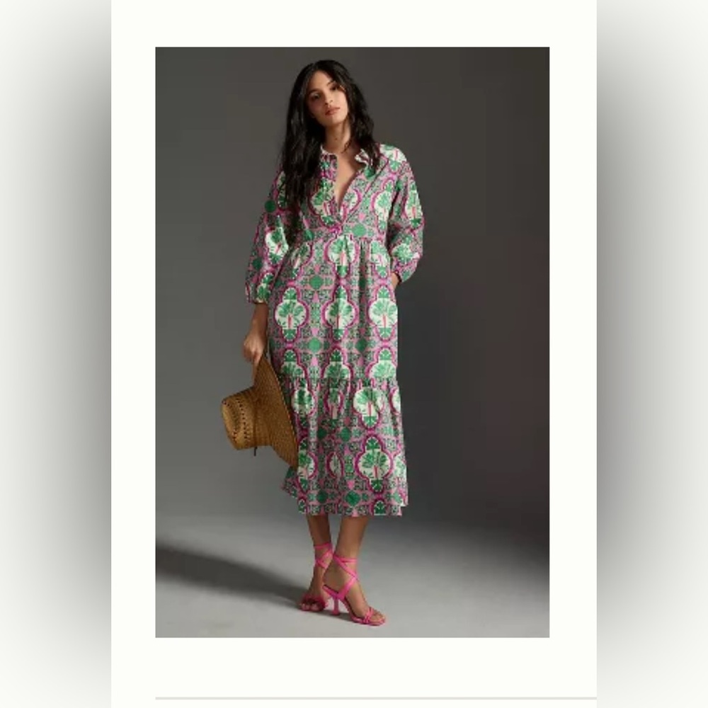 The Bettina Tiered Shirt Dress by Maeve